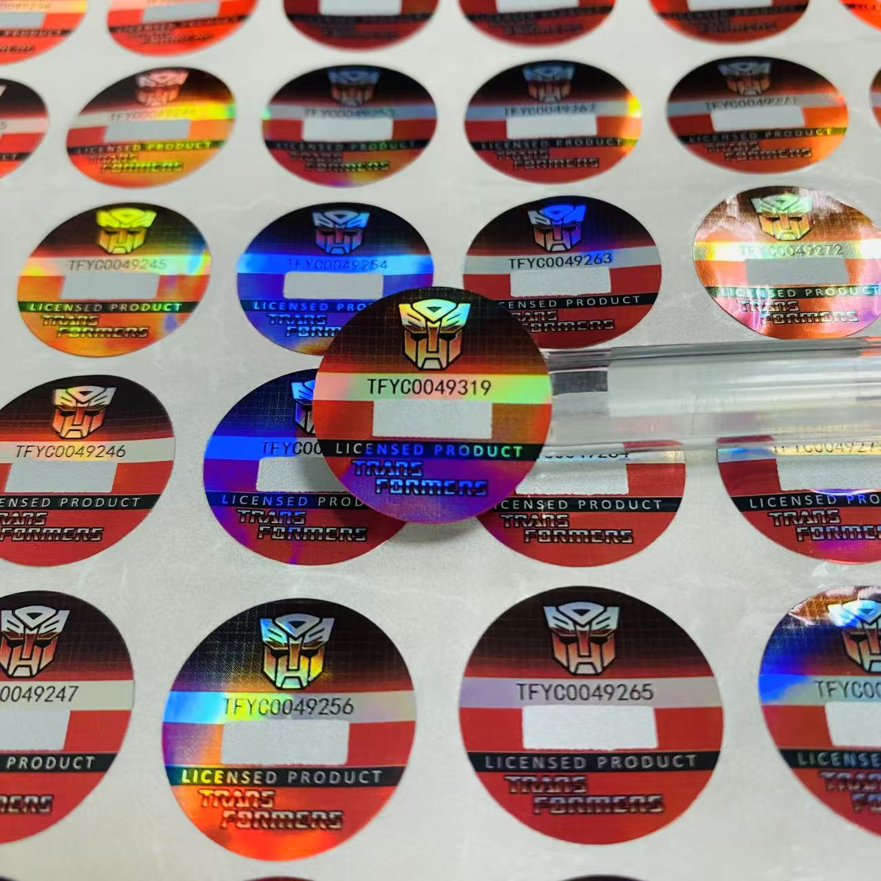 Hologram with scratch pin code