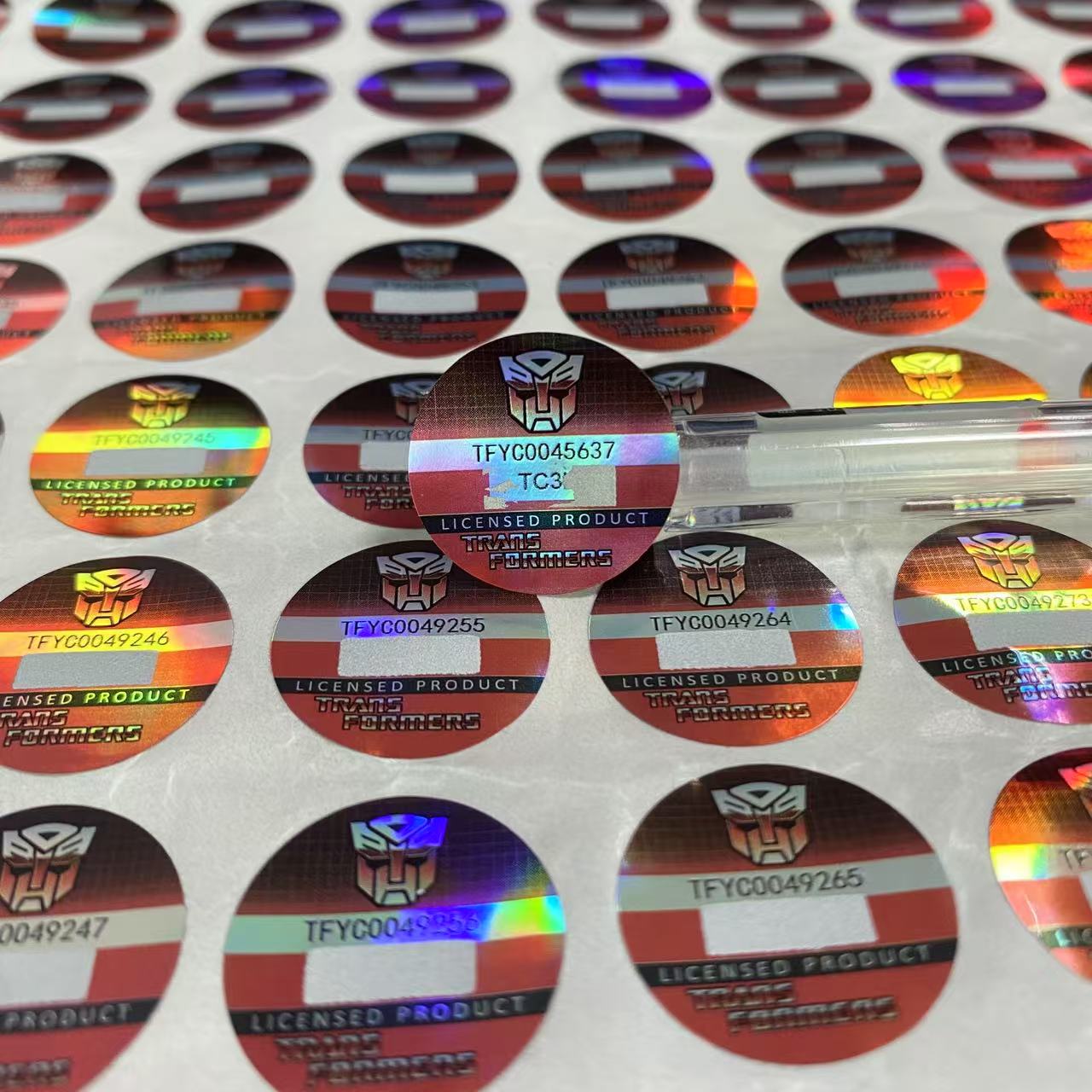 Hologram with scratch pin code